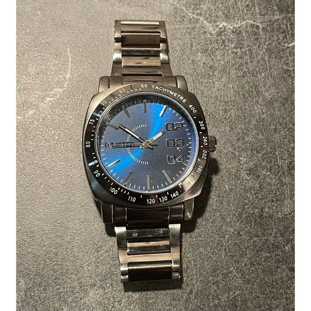 Mens Unlisted 43mm Watch with Blue Dial - New Battery - Picture 2 of 5